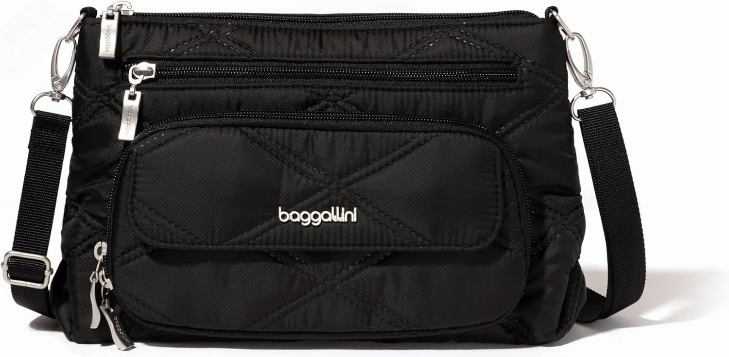 Baggallini Original Everyday 11x 7.5 Crossbody Bags for Women RFID Protected Lightweight Nylon Zippered Travel Purse