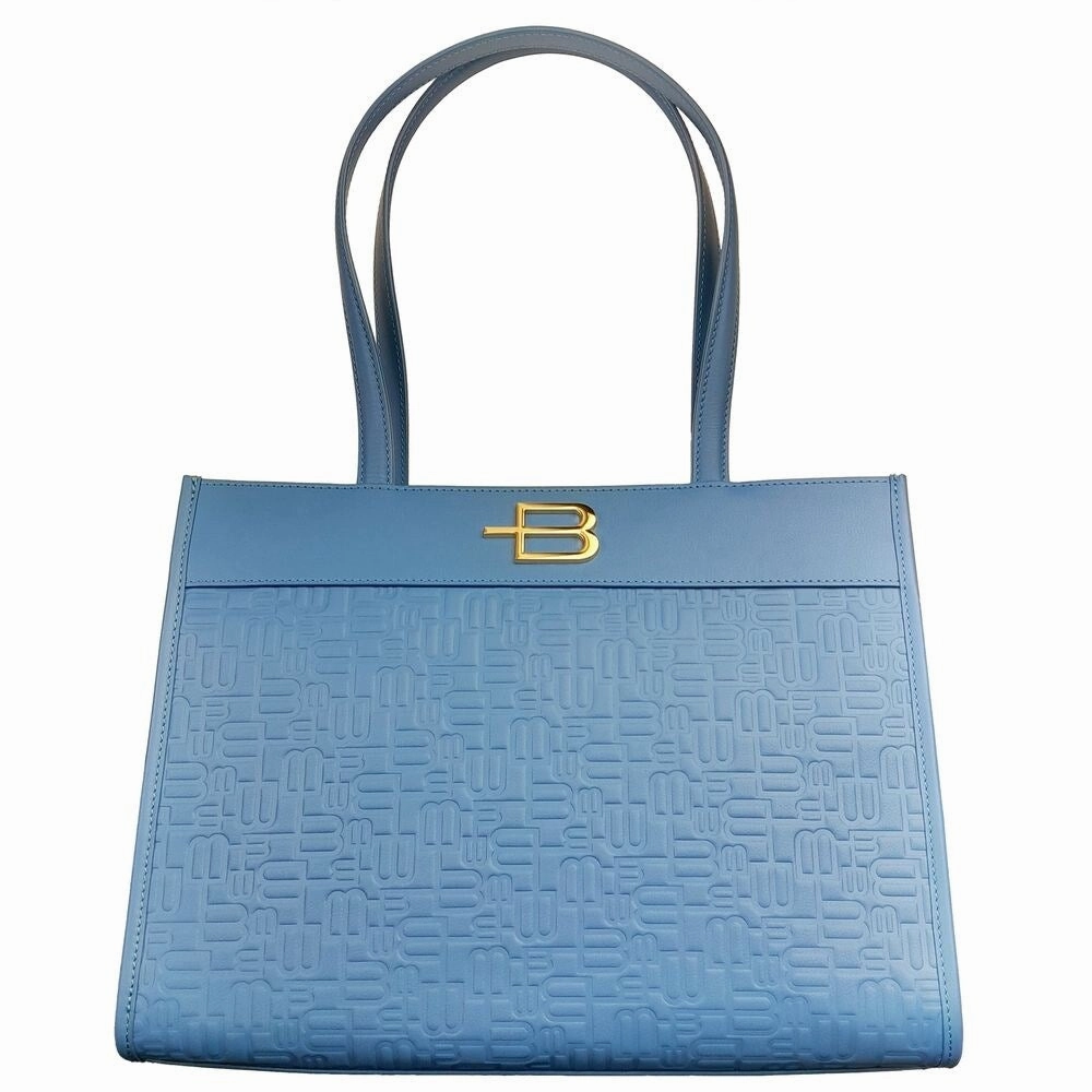 Baldinini Trend Elegant Light Blue Shopping Bag with Logo Women's Motif