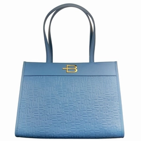 Baldinini Trend Elegant Light Blue Shopping Bag with Logo Women's Motif