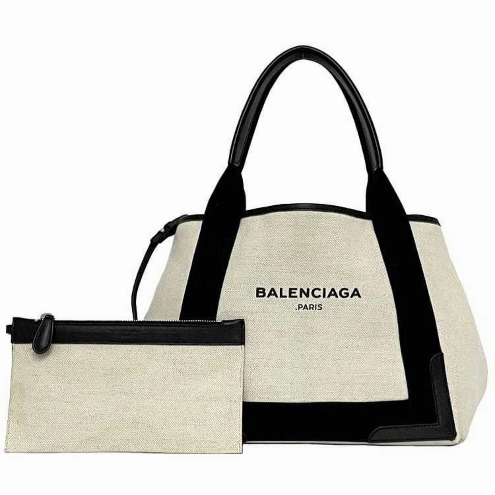 Balenciaga ivory Canvas Leather Tote Bag (Pre-Owned)