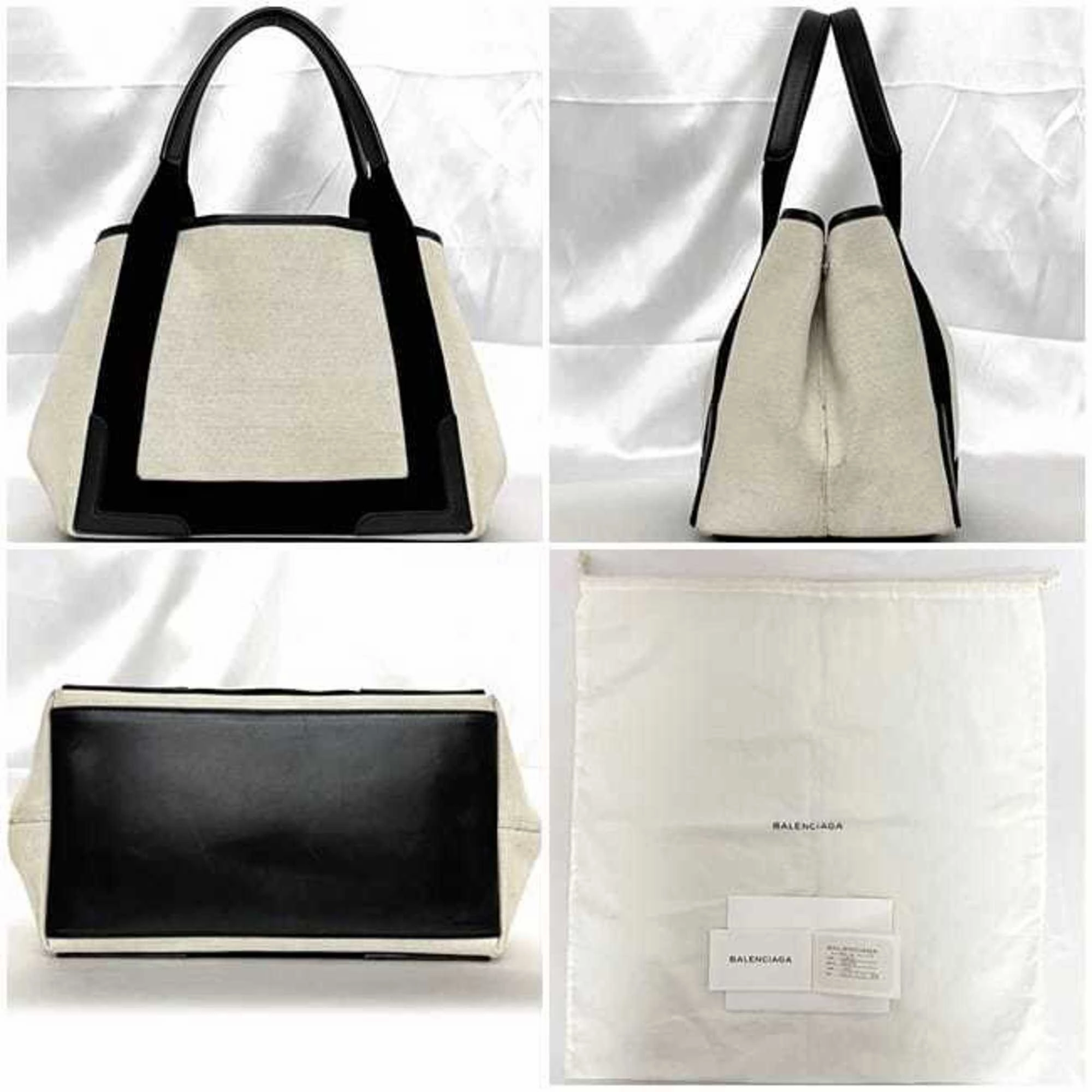 Balenciaga ivory Canvas Leather Tote Bag (Pre-Owned)