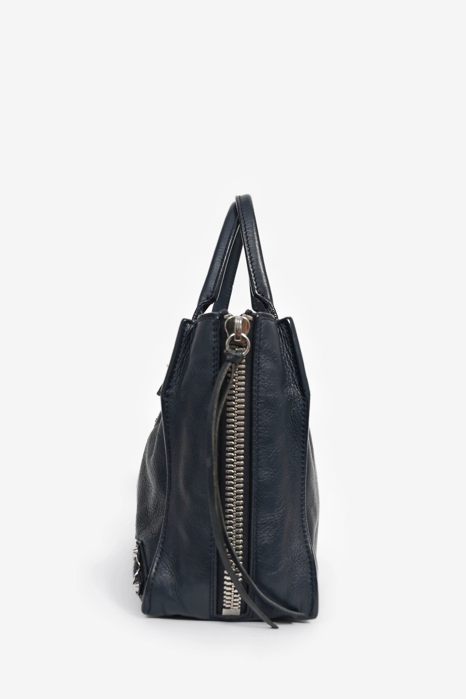 Balenciaga Navy Leather Paper Mini 2Way Bag