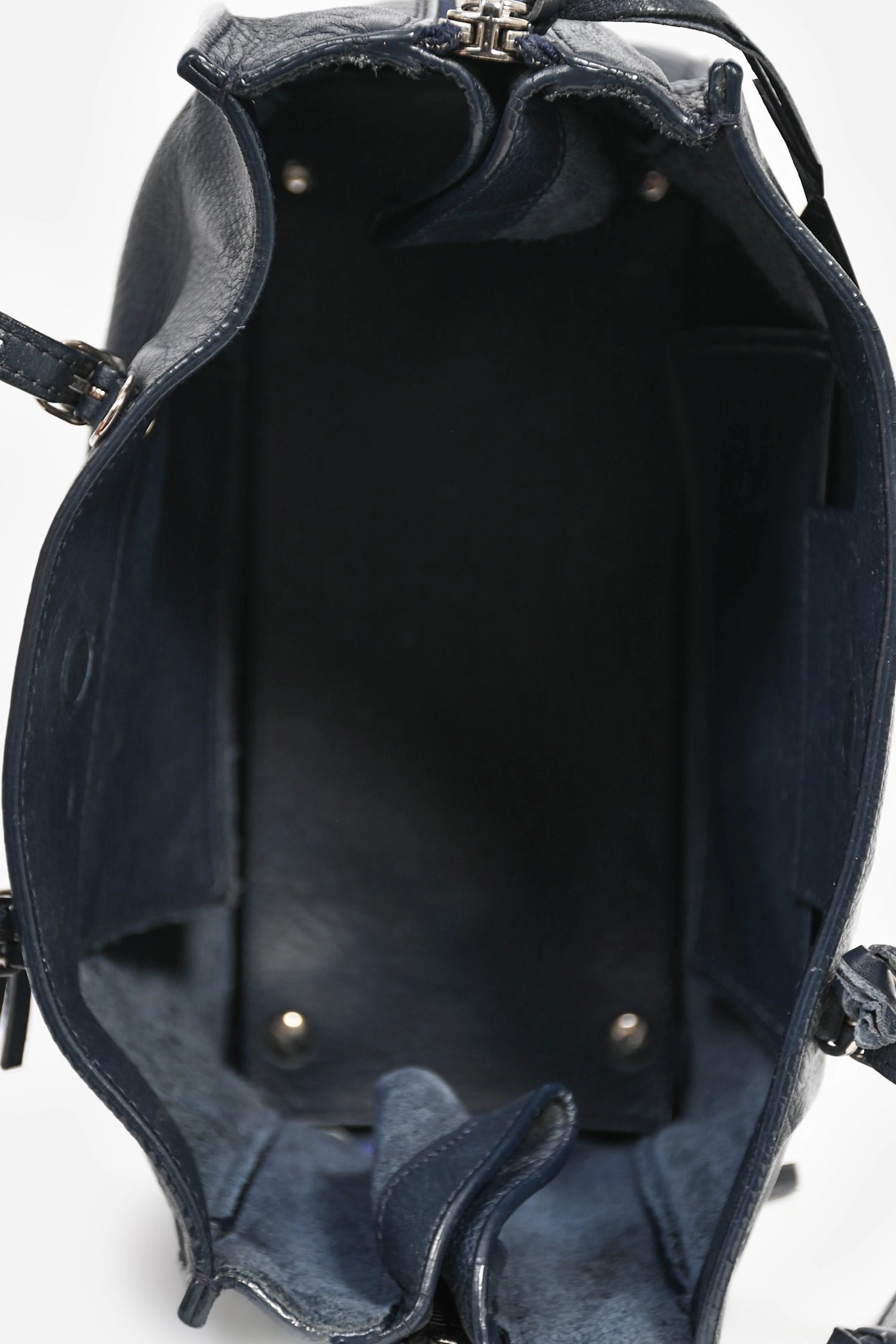 Balenciaga Navy Leather Paper Mini 2Way Bag