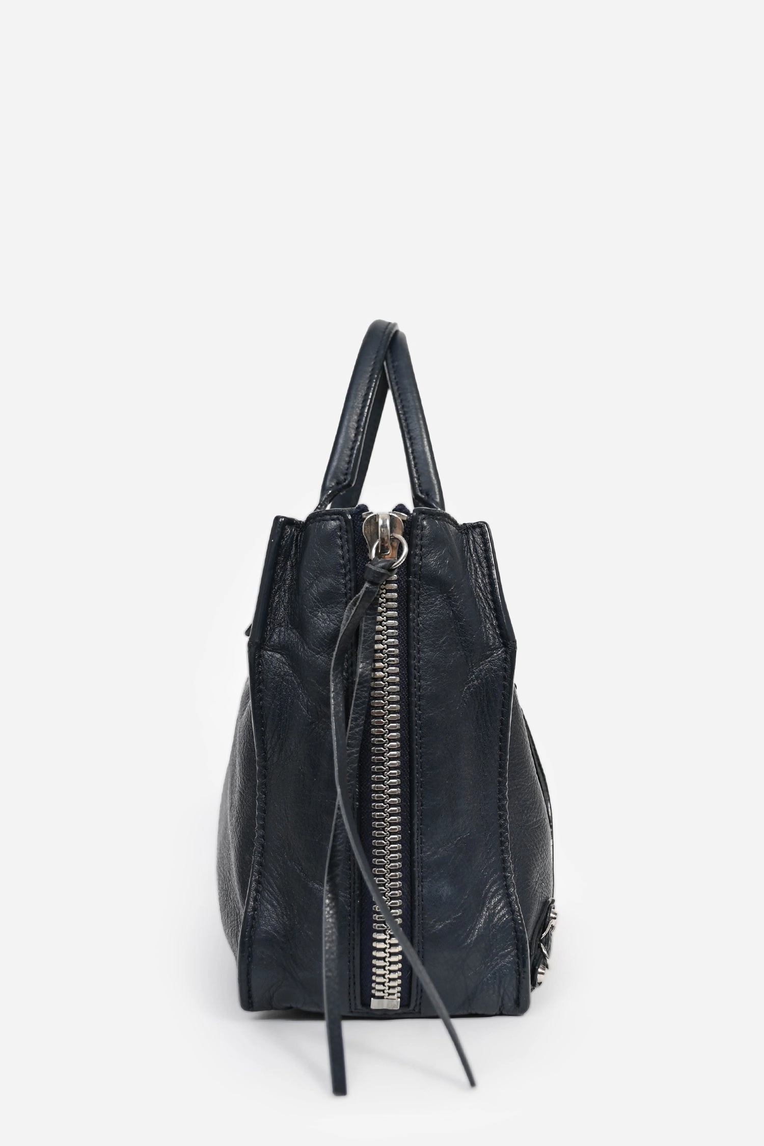 Balenciaga Navy Leather Paper Mini 2Way Bag