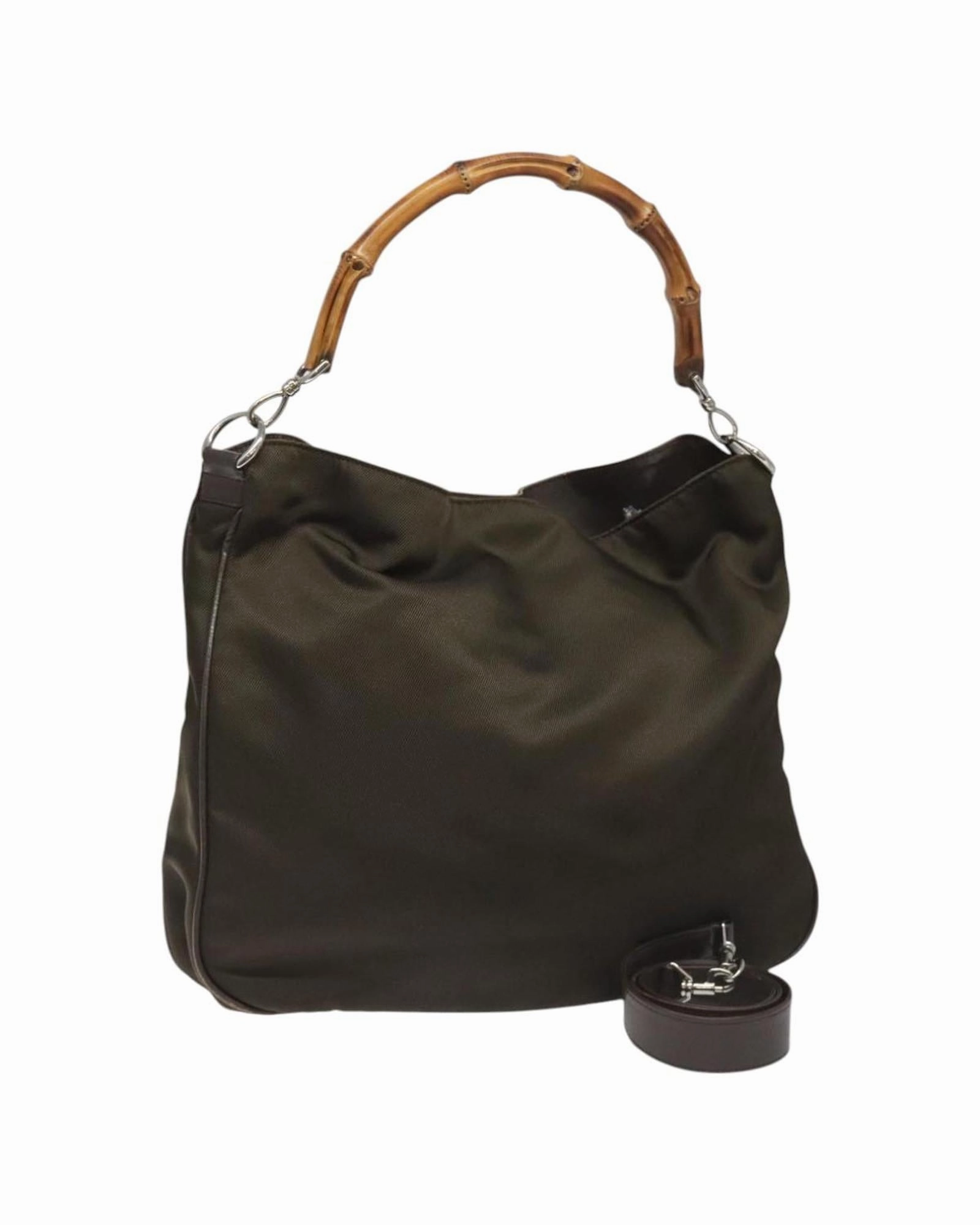 Bamboo Synthetic Shoulder Bag with Strap
