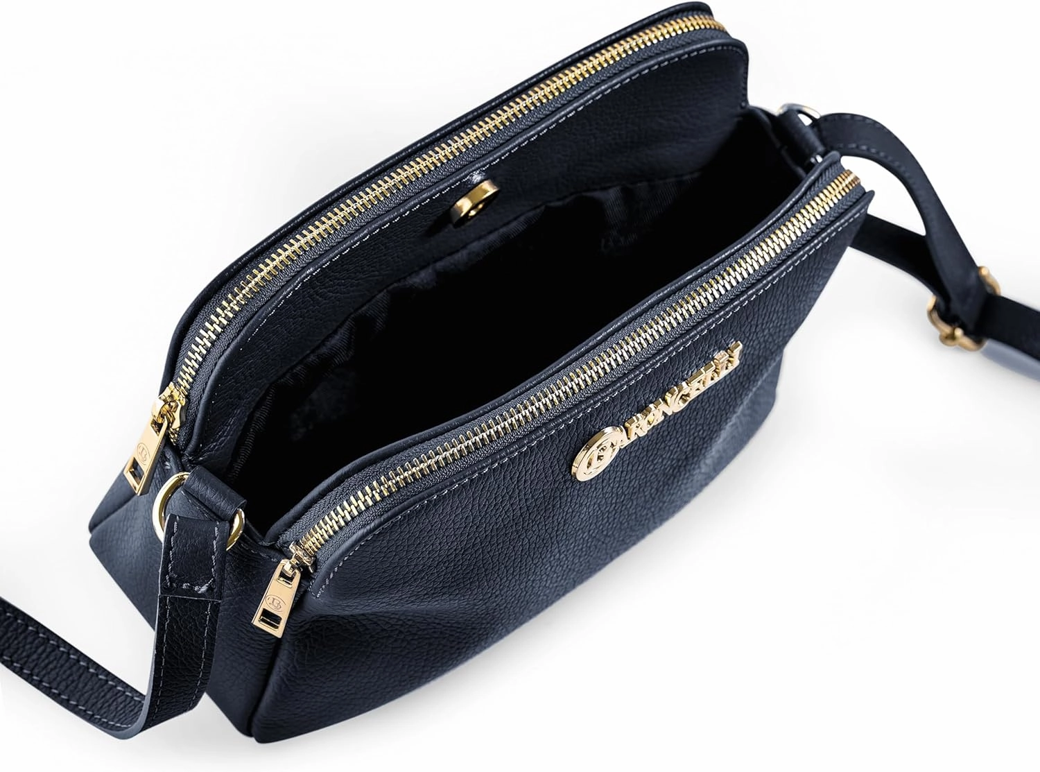 Baroncelli Crossbody Bag Made in Italy with Long Stripe Genuine Italian Soft Leather