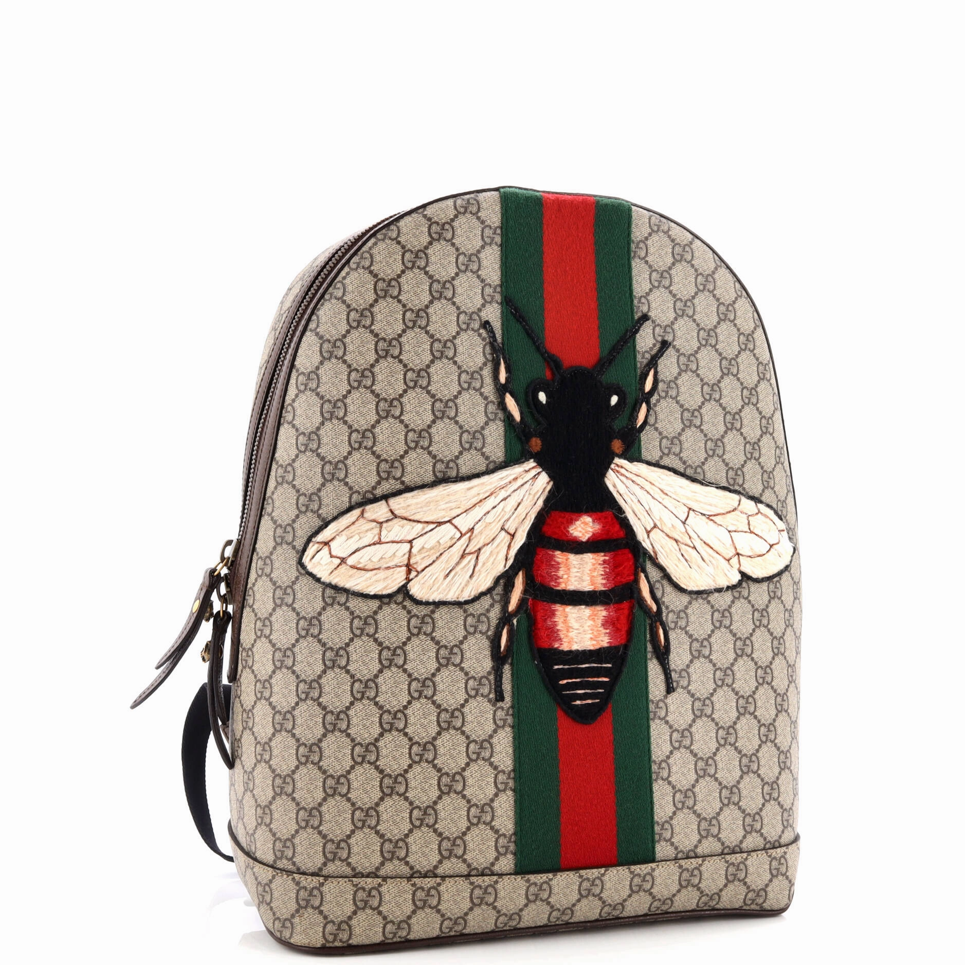 Bee Web Backpack GG Coated Canvas with Applique Medium