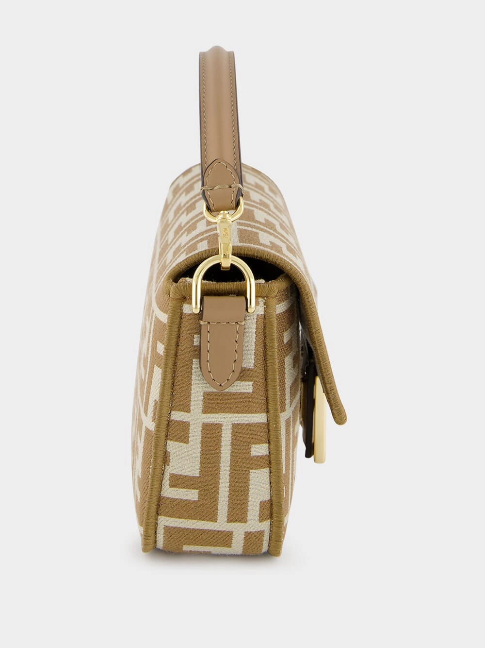 Beige FF jacquard Mini Baguette