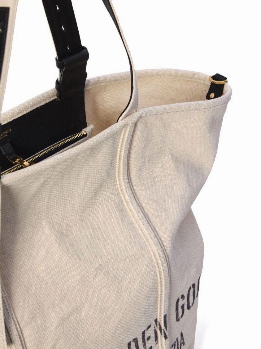 Beige Tote Bag With Logo