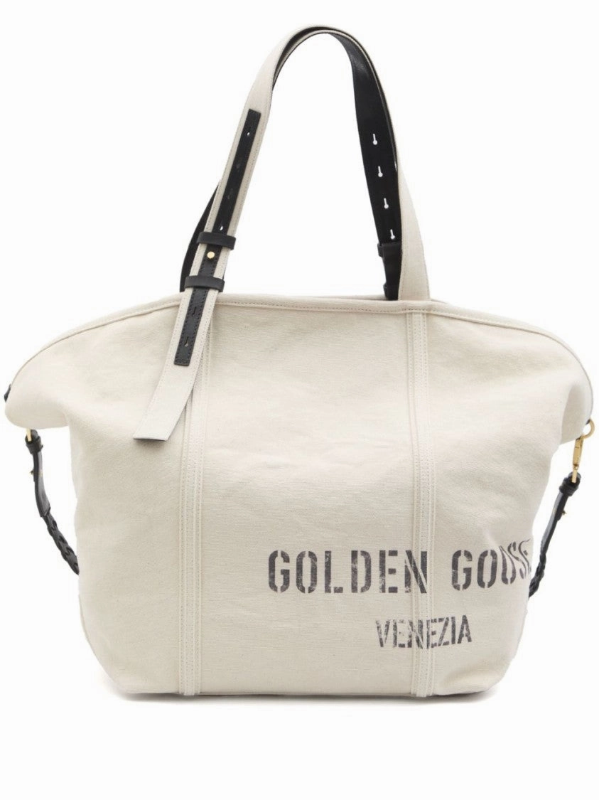 Beige Tote Bag With Logo