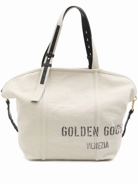 Beige Tote Bag With Logo