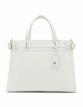 Belted satchel with convertible strap