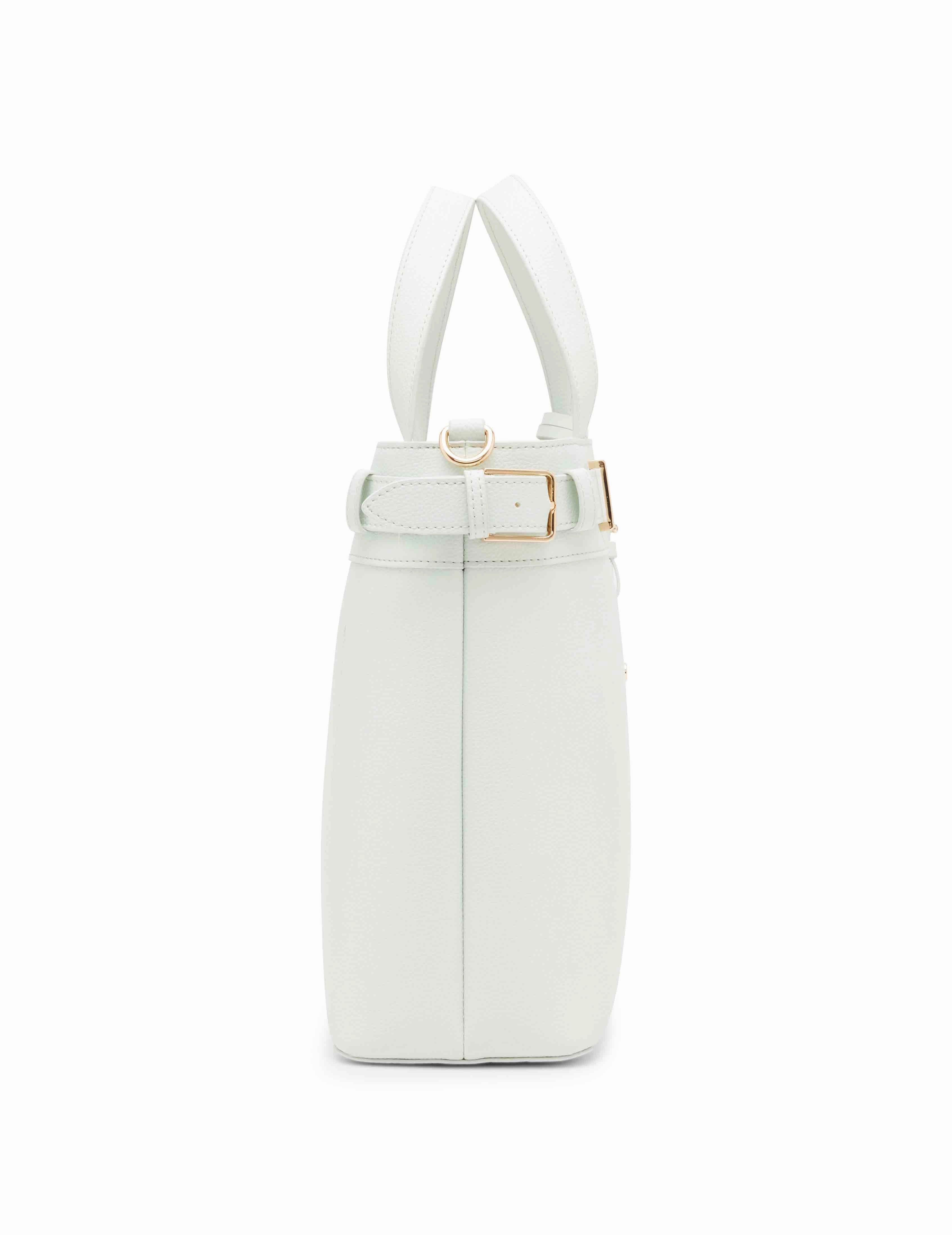 Belted satchel with convertible strap