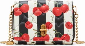 Betsey Johnson Fresh N Fruity Striped Wallet On A Chain, Red