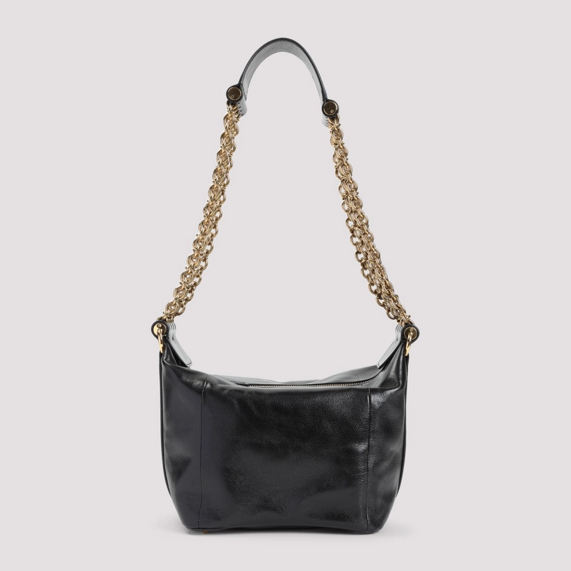 Black Buffalo Leather Camera Chain Shoulder Bag