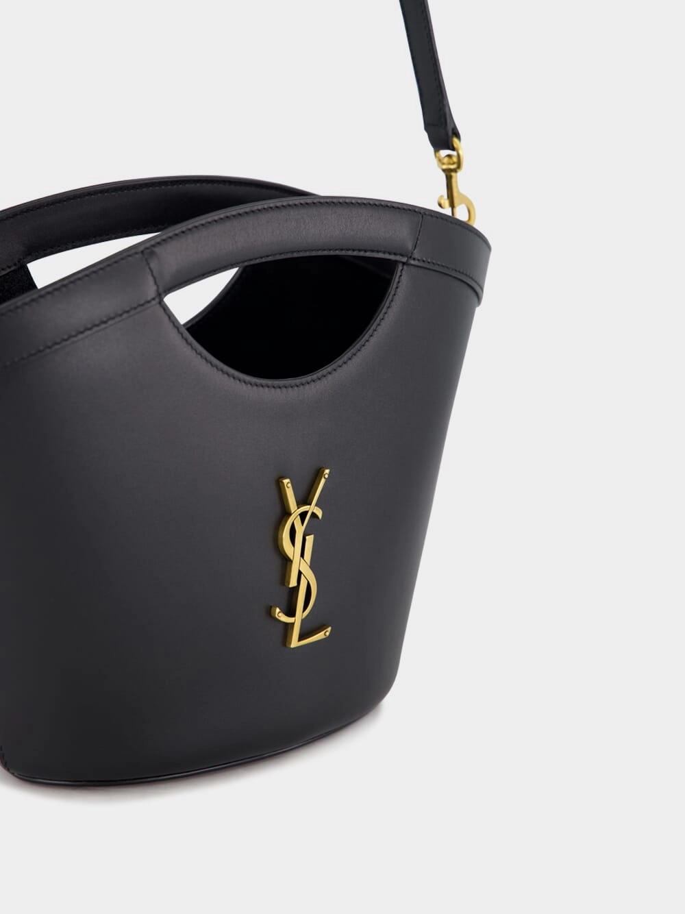 Black Celia Mini Tote in Smooth Leather