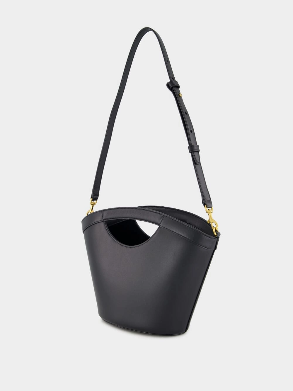 Black Celia Mini Tote in Smooth Leather
