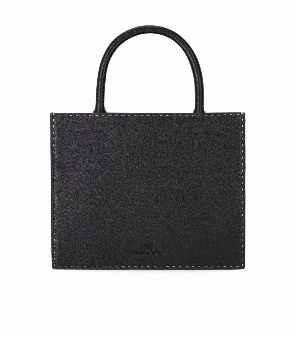 Black Small Pebbled Leather Effect Handbag