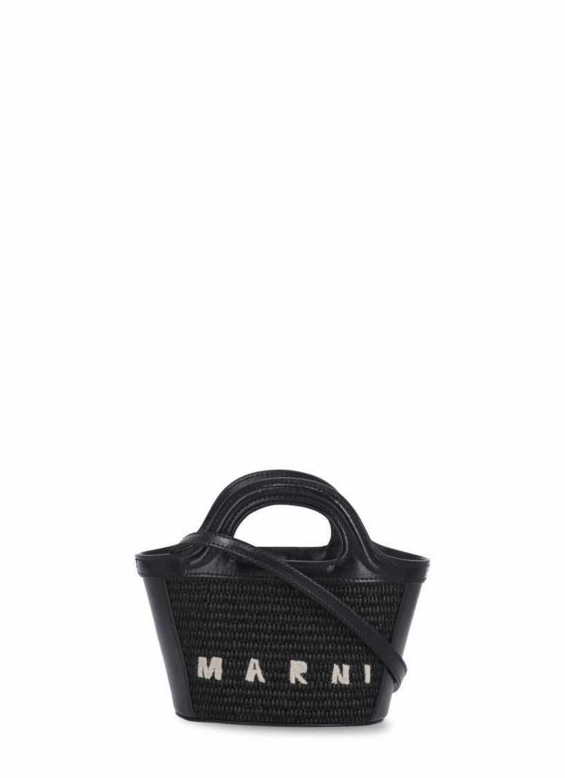 Black Wool Blend Shoulder Bag
