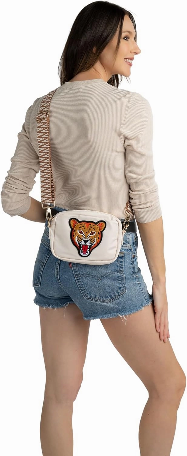 BLOC Bags Crossbody Bags for Women Purse Designer Shoulder Handbag with Zippers, Internal Zipper Pocket, and Wide Strap