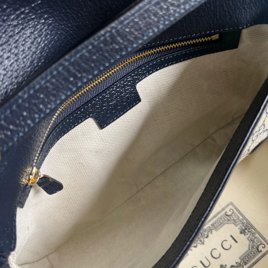 Blondie Shoulder Bag Beige & Blue Leather Shoulder Bag for Women