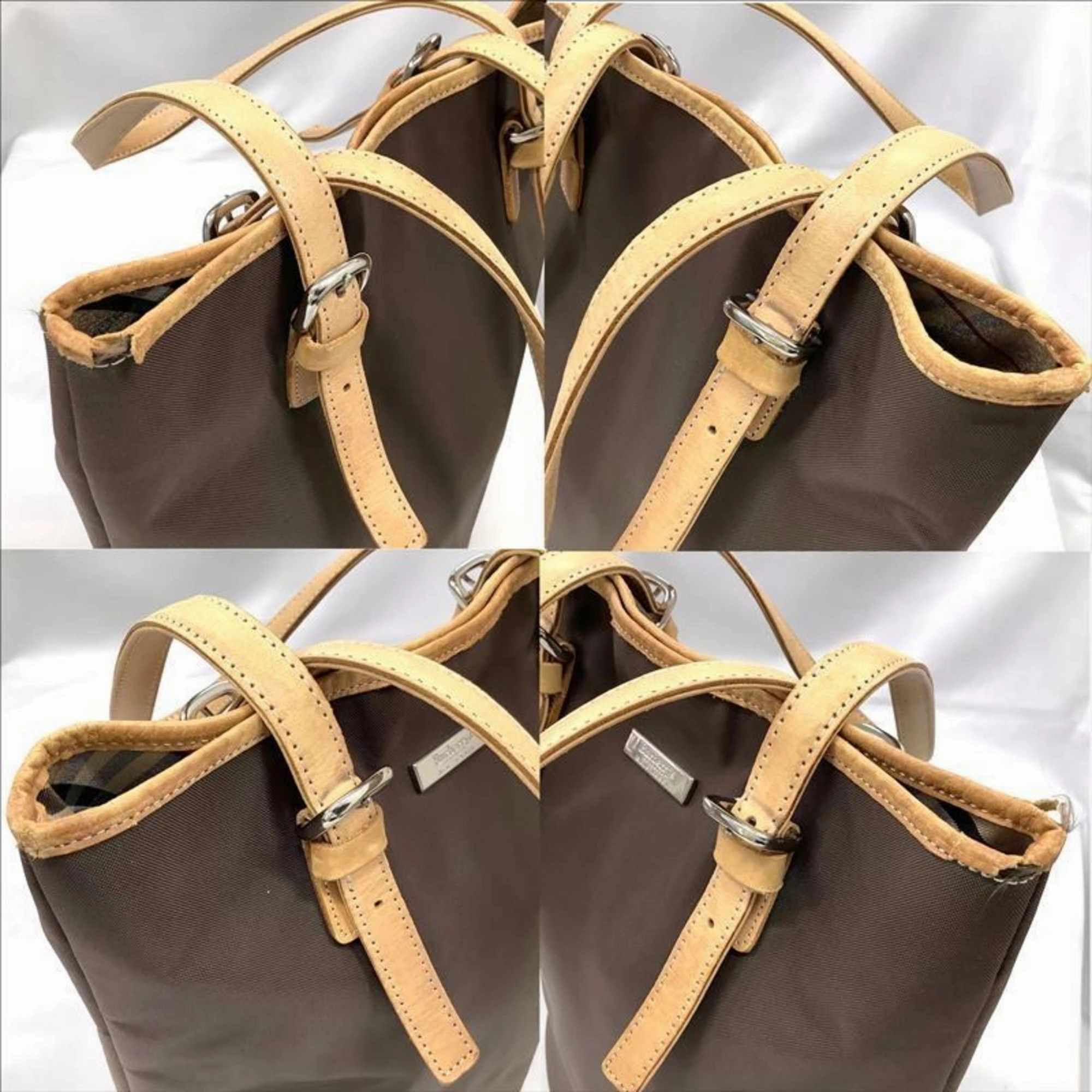 blue Label Nylon Leather Tote Bag (Pre-Owned)