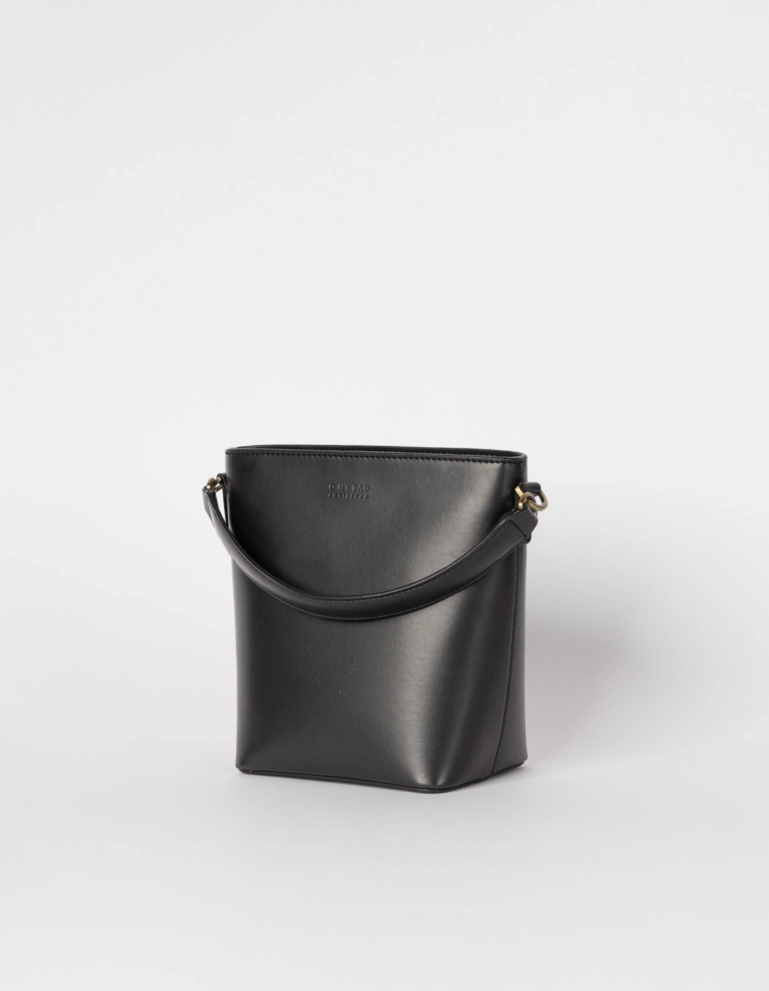 Bobbi Apple Leather Midi Vegan Bucket Bag | Black
