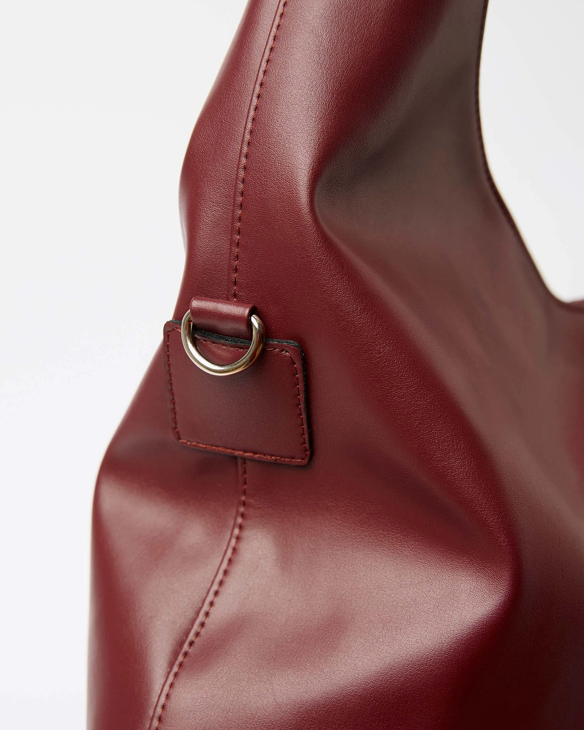 Bohema Grape Leather Vegan Slouchy Tote Bag | Burgundy