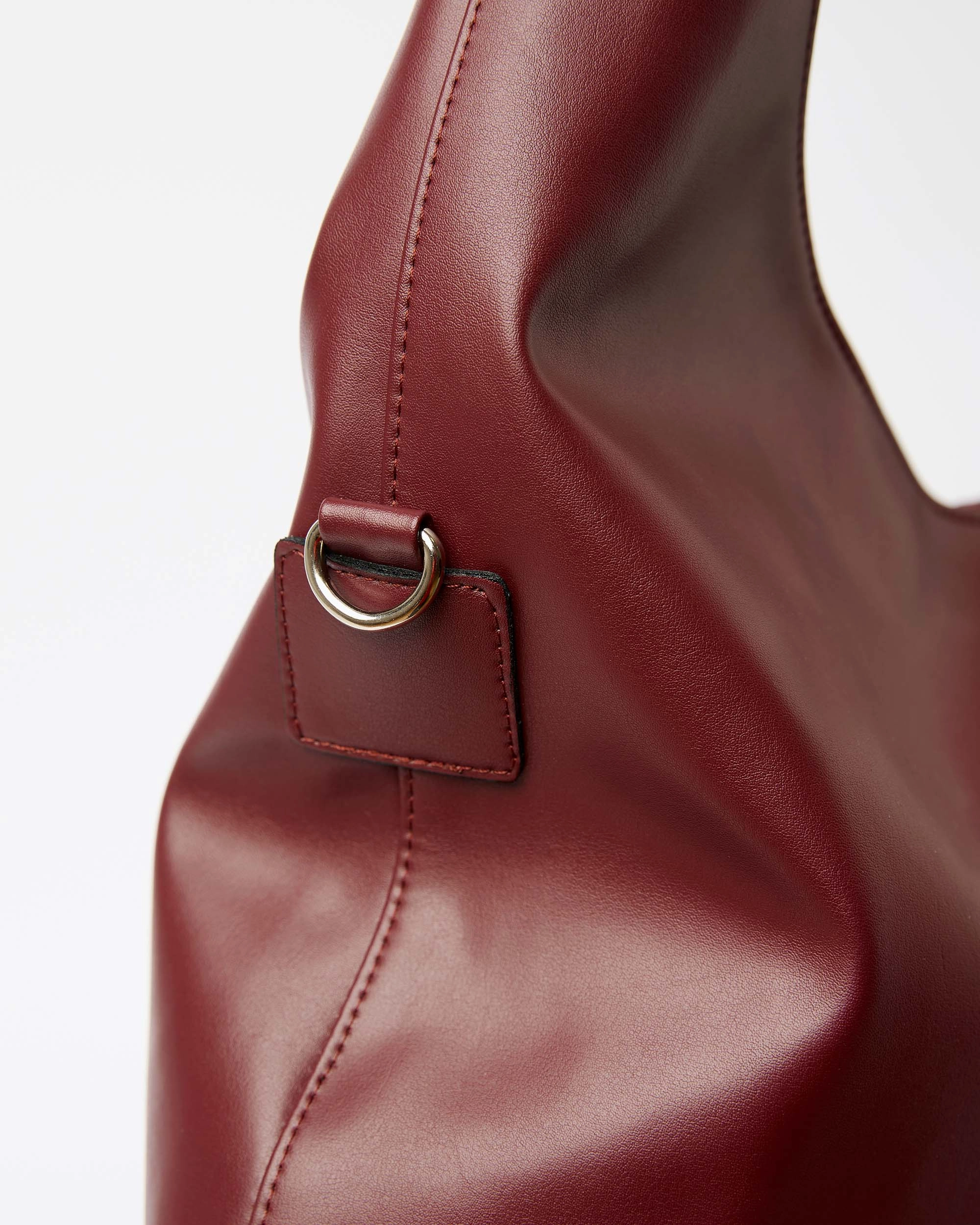 Bohema Grape Leather Vegan Slouchy Tote Bag | Burgundy