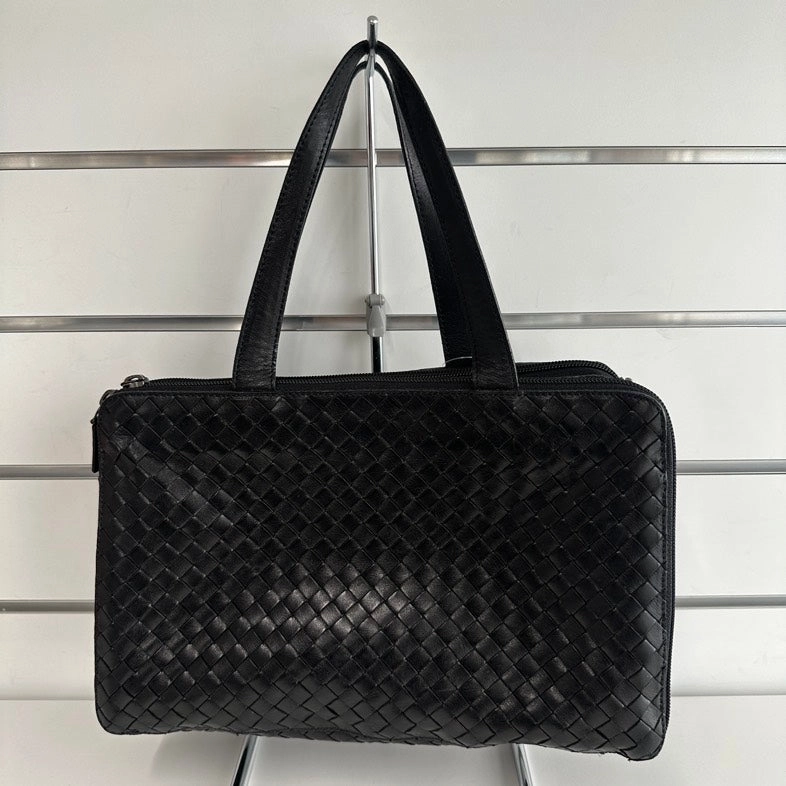 Bottega Veneta Pre-loved Shoulder Bag 4278 Black Leather