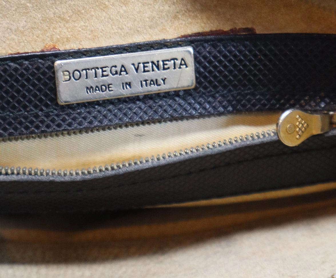Bottega Veneta Vintage Black Leather Clutch