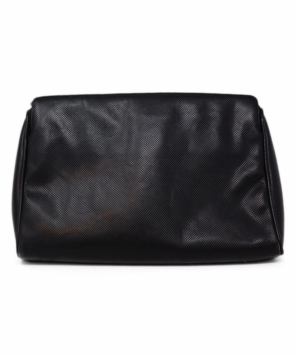 Bottega Veneta Vintage Black Leather Clutch