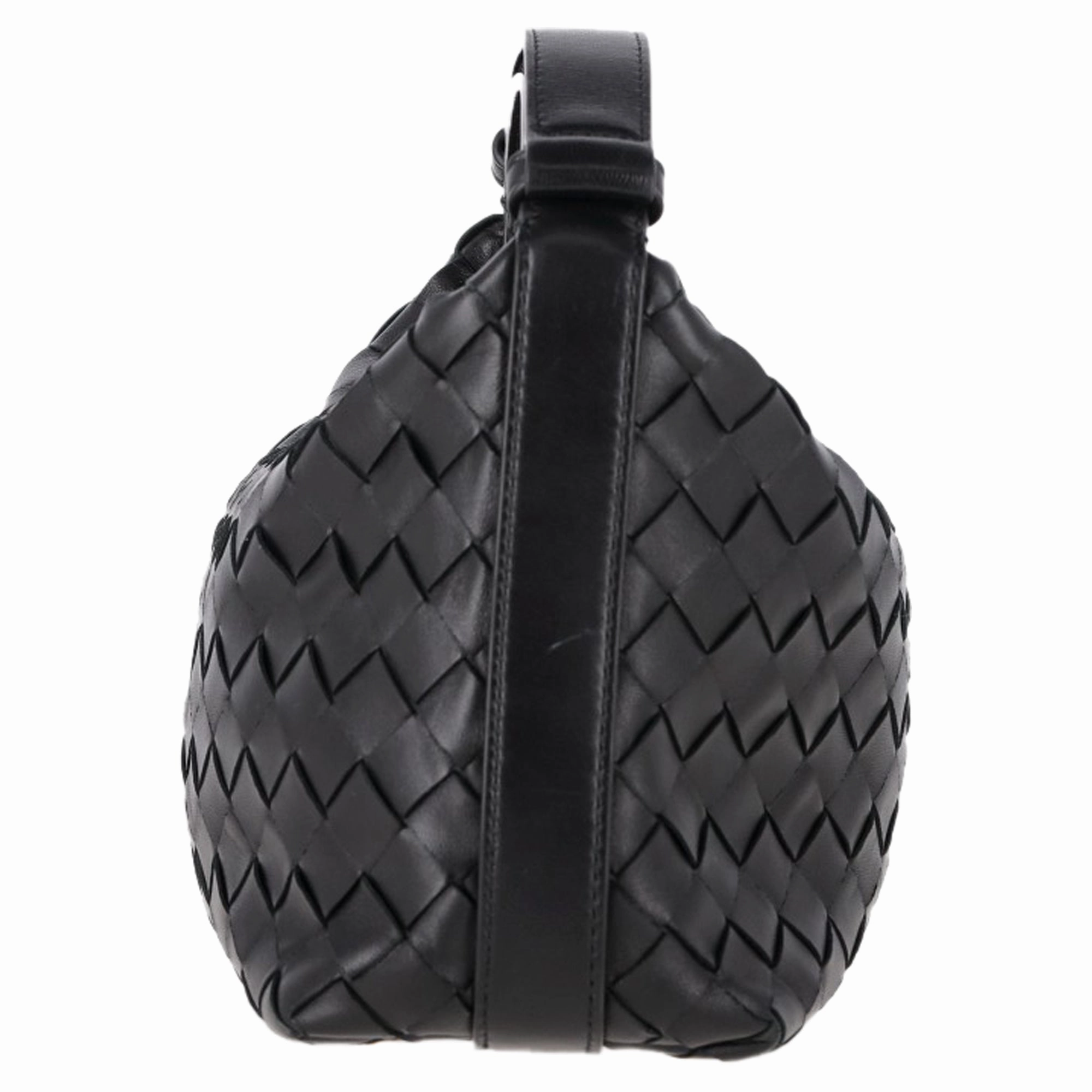 Bottega Veneta Wallace Shoulder Bag in Black Leather