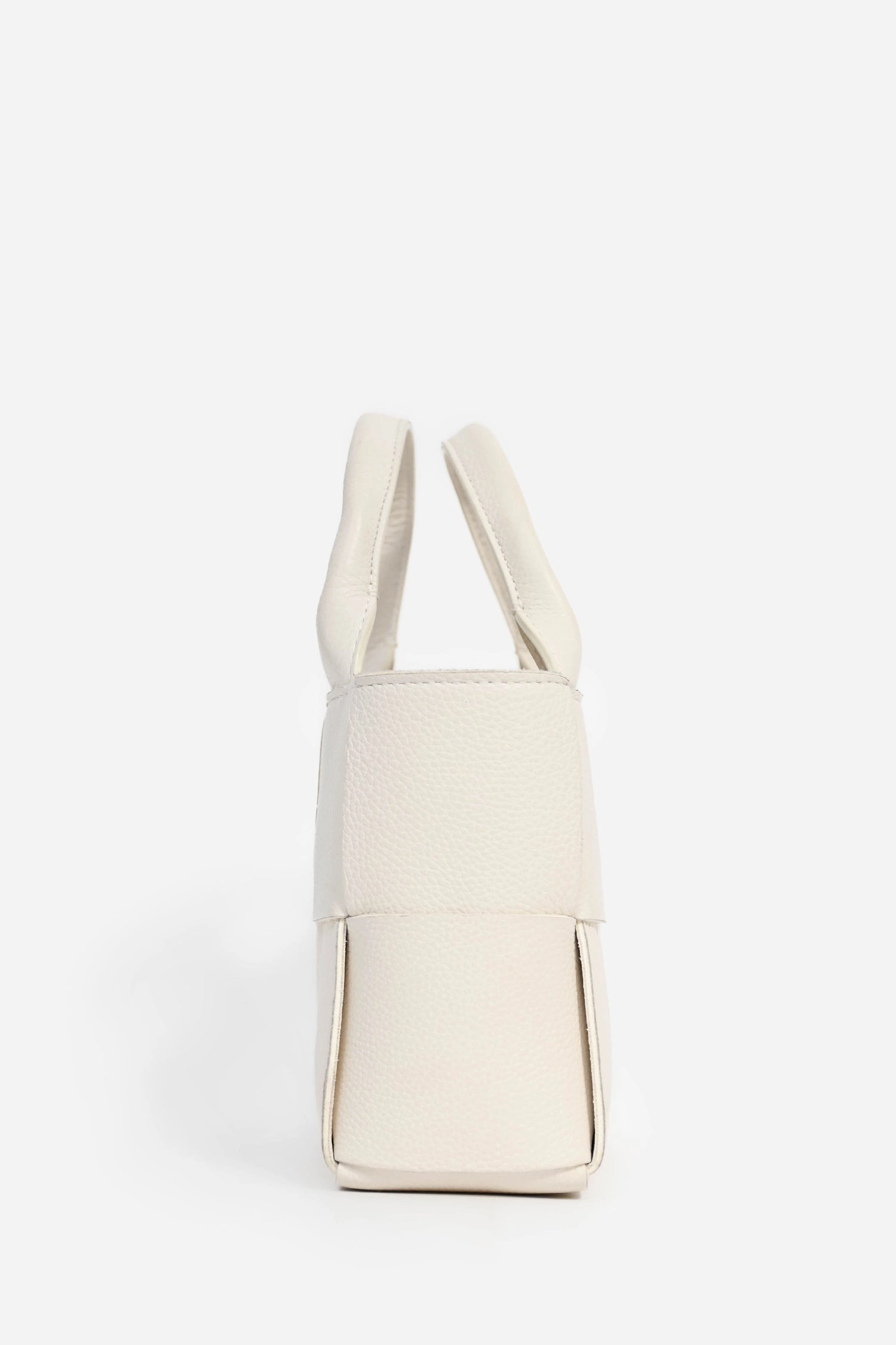 Bottega Veneta White Leather Mini Arco Tote with Strap