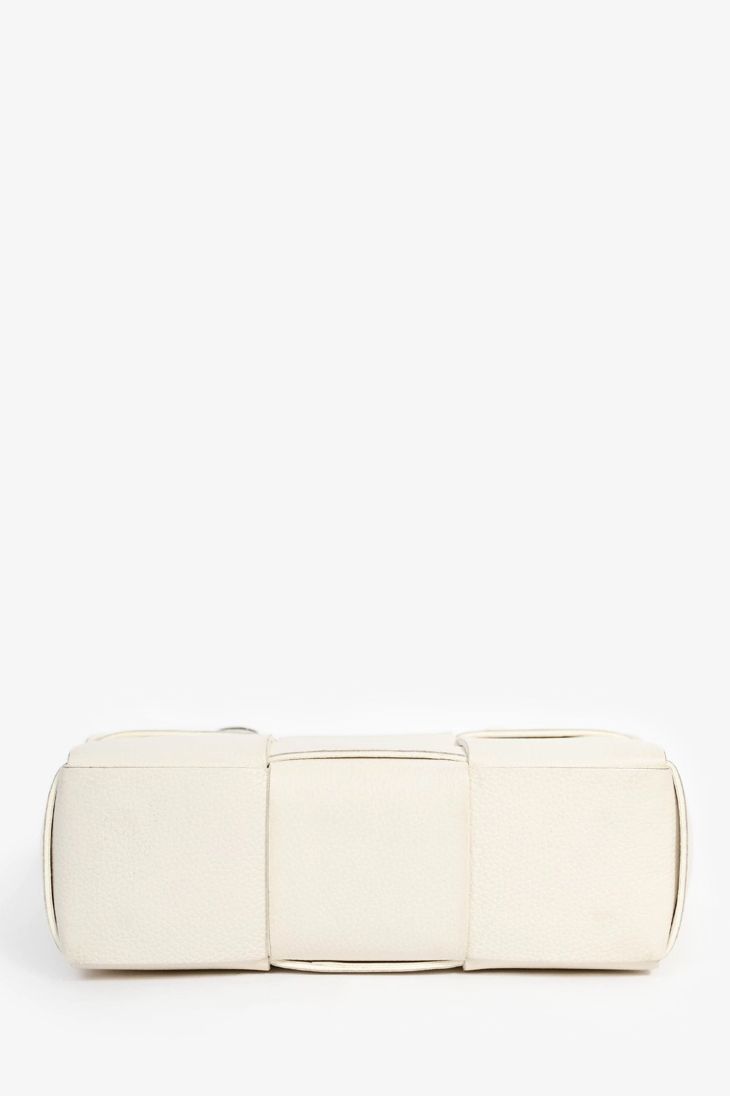 Bottega Veneta White Leather Mini Arco Tote with Strap