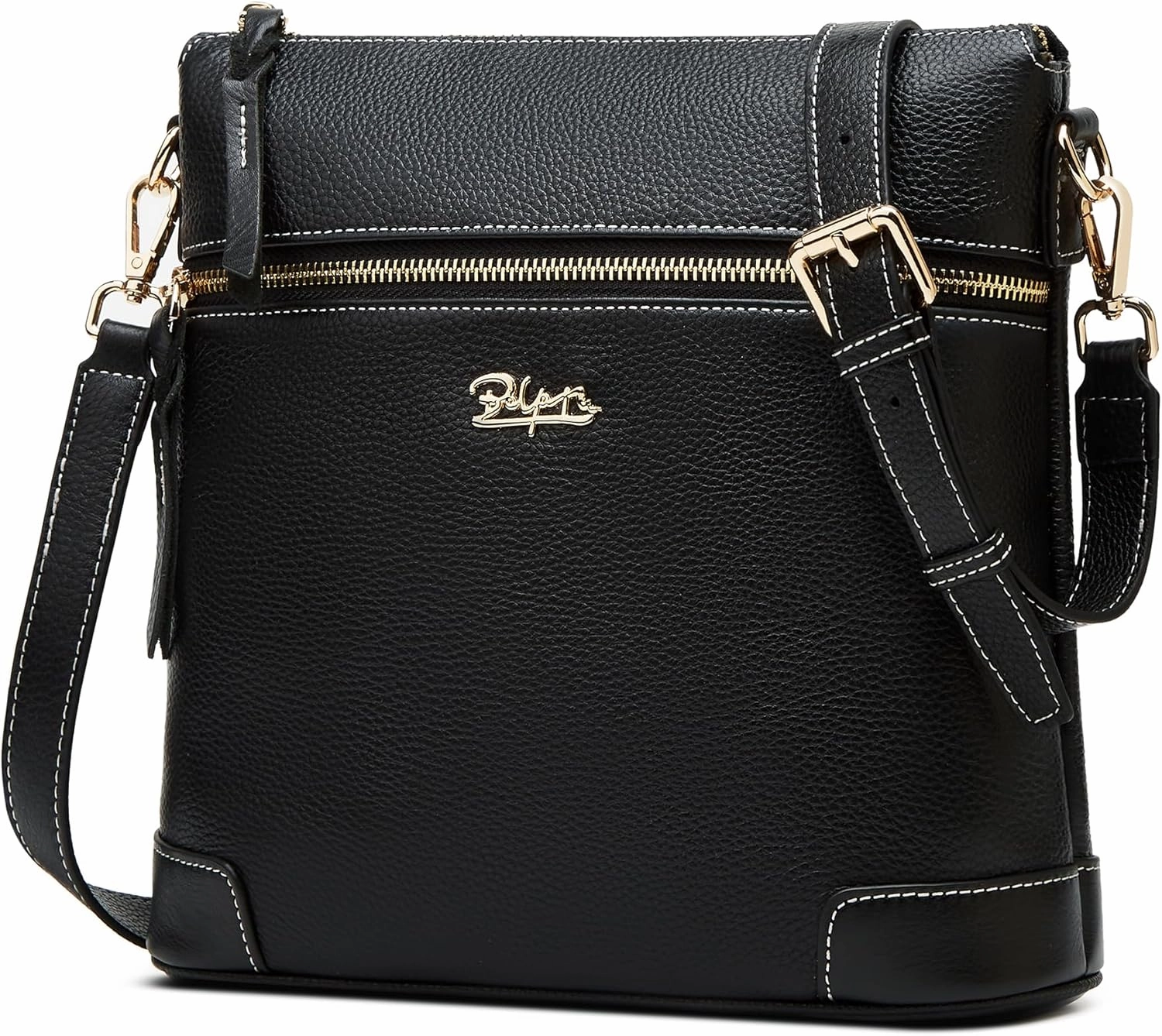 BOYATU Genuine Leather Crossbody Bag Women: Medium Leather Shoulder Purse - Trendy Handbag Travel Adjustable Strap