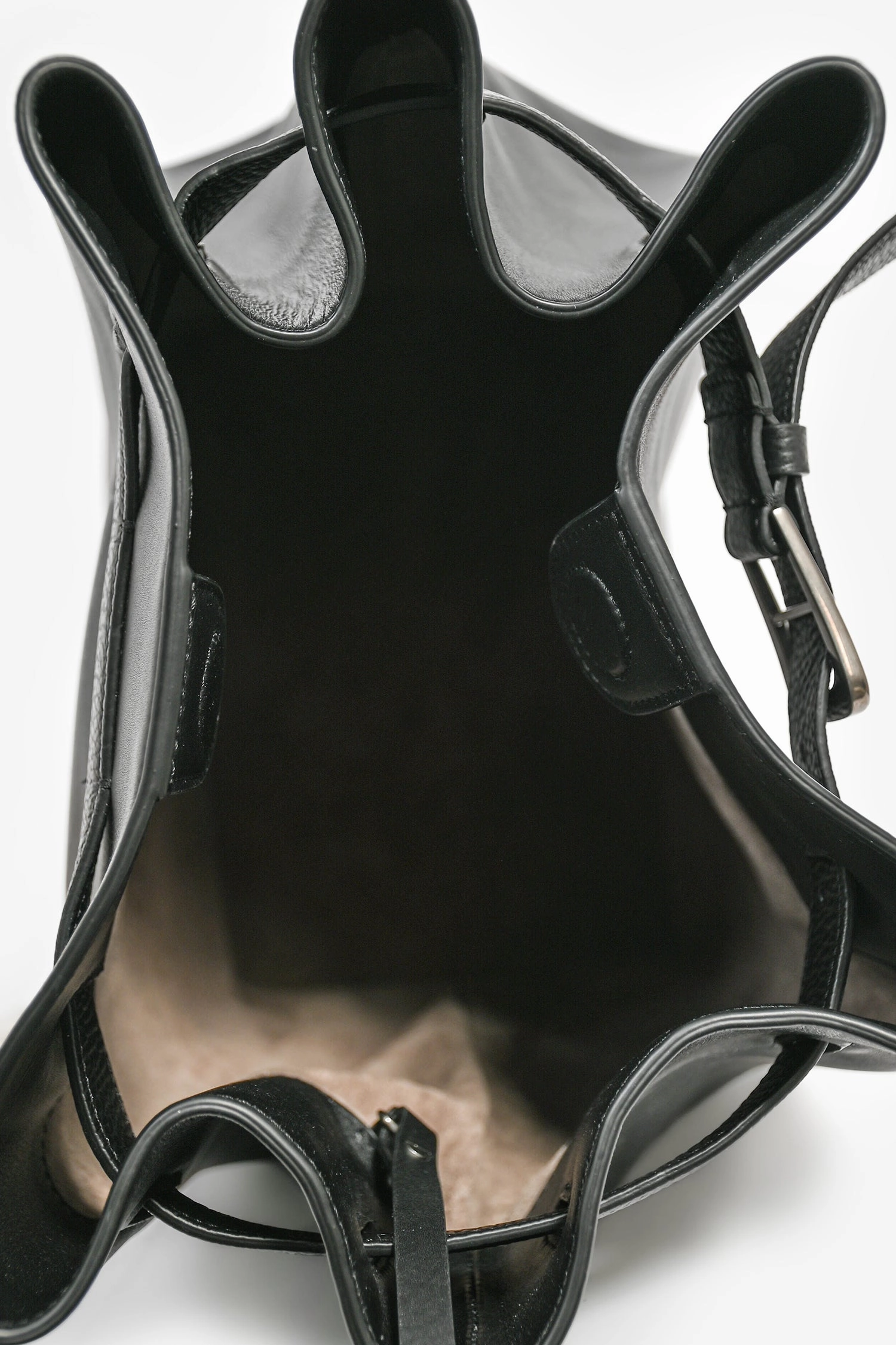 Brunello Cucinelli Black Calfskin 'Sartorial' Large Bucket Bag