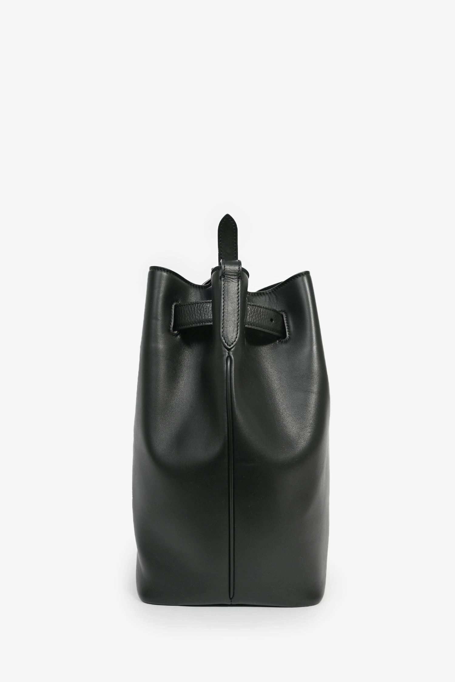 Brunello Cucinelli Black Calfskin 'Sartorial' Large Bucket Bag