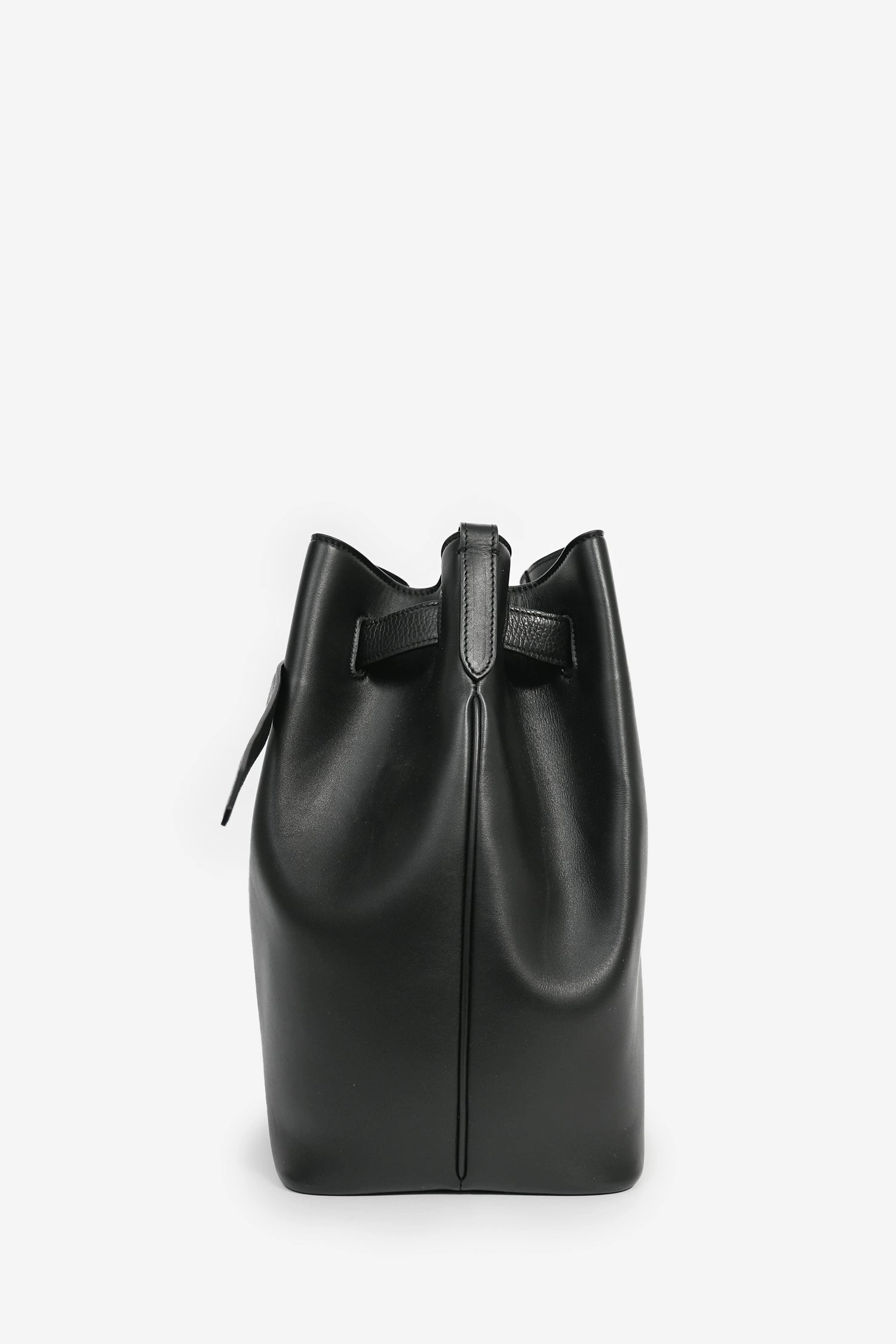 Brunello Cucinelli Black Calfskin 'Sartorial' Large Bucket Bag
