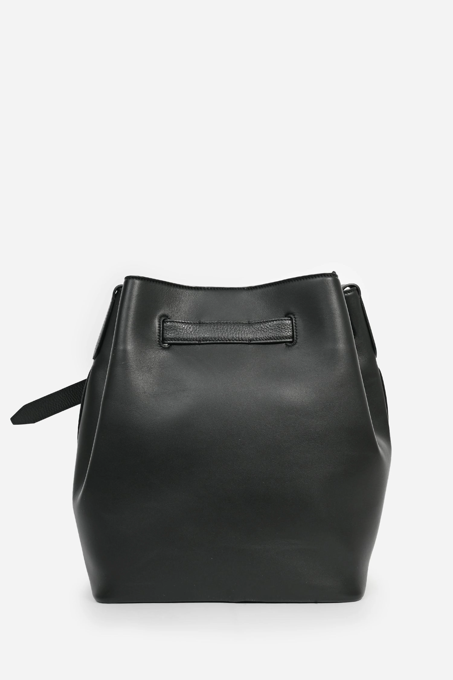 Brunello Cucinelli Black Calfskin 'Sartorial' Large Bucket Bag