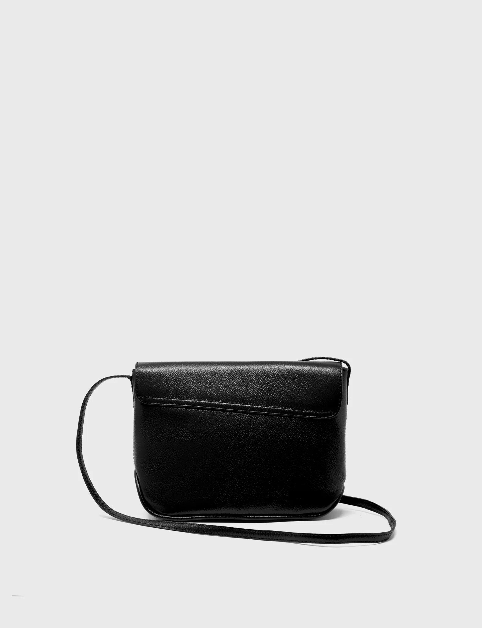 Bruno Mini Crossbody Black Leather Bag - All Over Eyes Embroidery