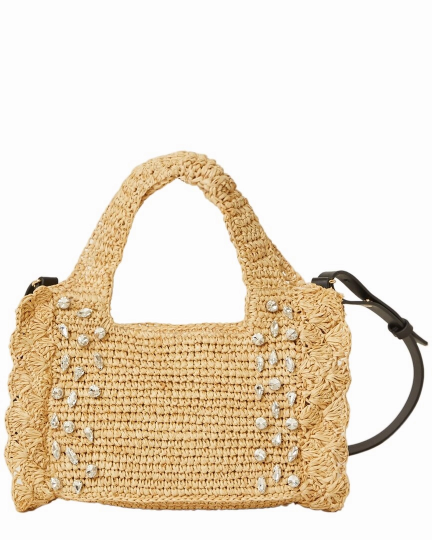 BTB Los Angeles Bardo Crystal Mini Straw Tote