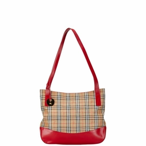 Burberry   Color Canvas Leather Shoulder Bag Tote Bag (Pre-Owned)