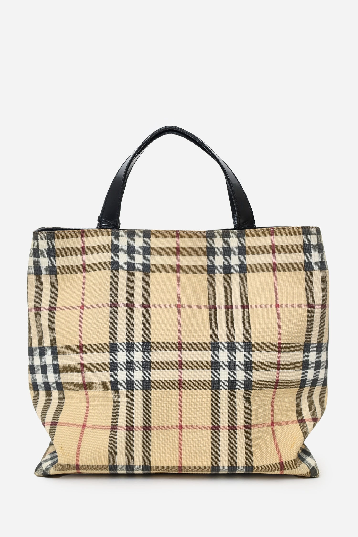 Burberry Beige Canvas Nova Check Tote (As Is)