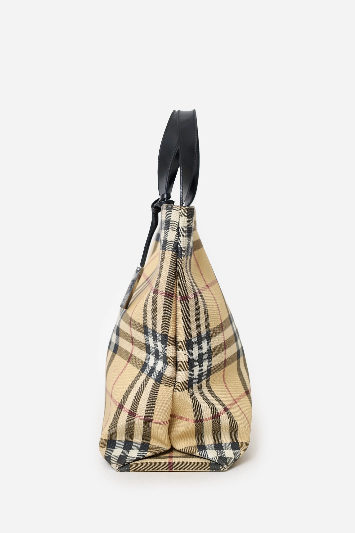 Burberry Beige Canvas Nova Check Tote (As Is)
