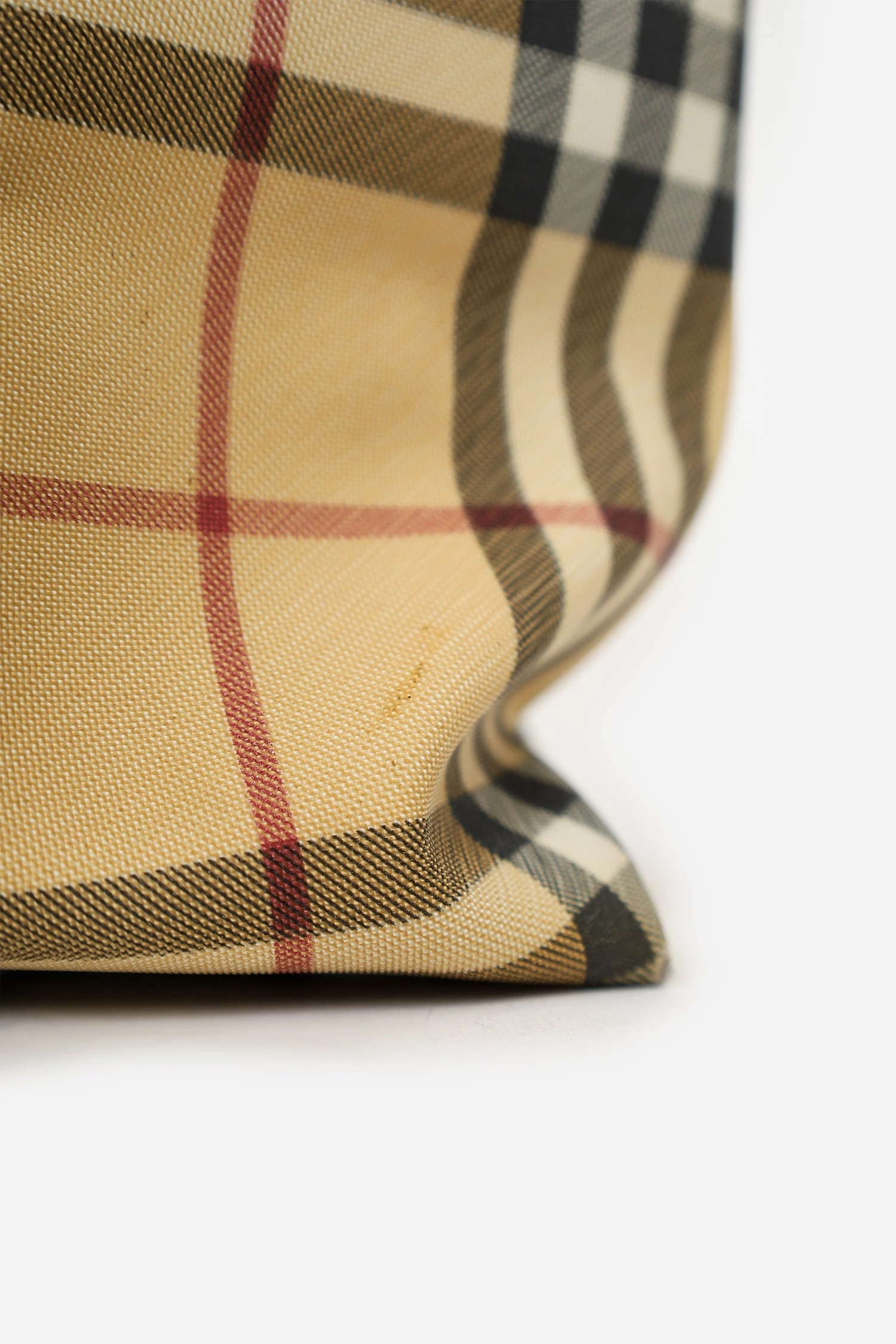 Burberry Beige Canvas Nova Check Tote (As Is)