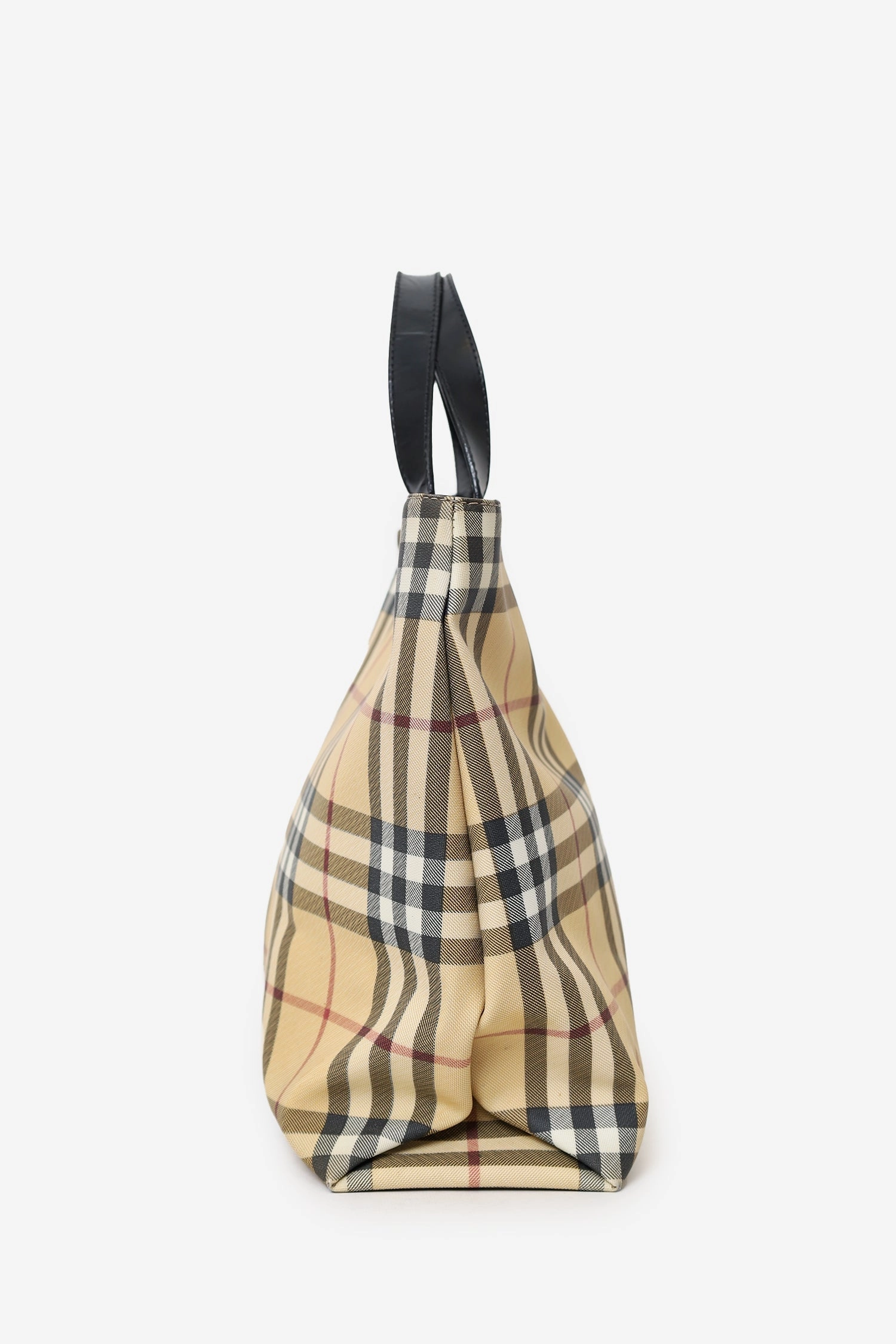 Burberry Beige Canvas Nova Check Tote (As Is)