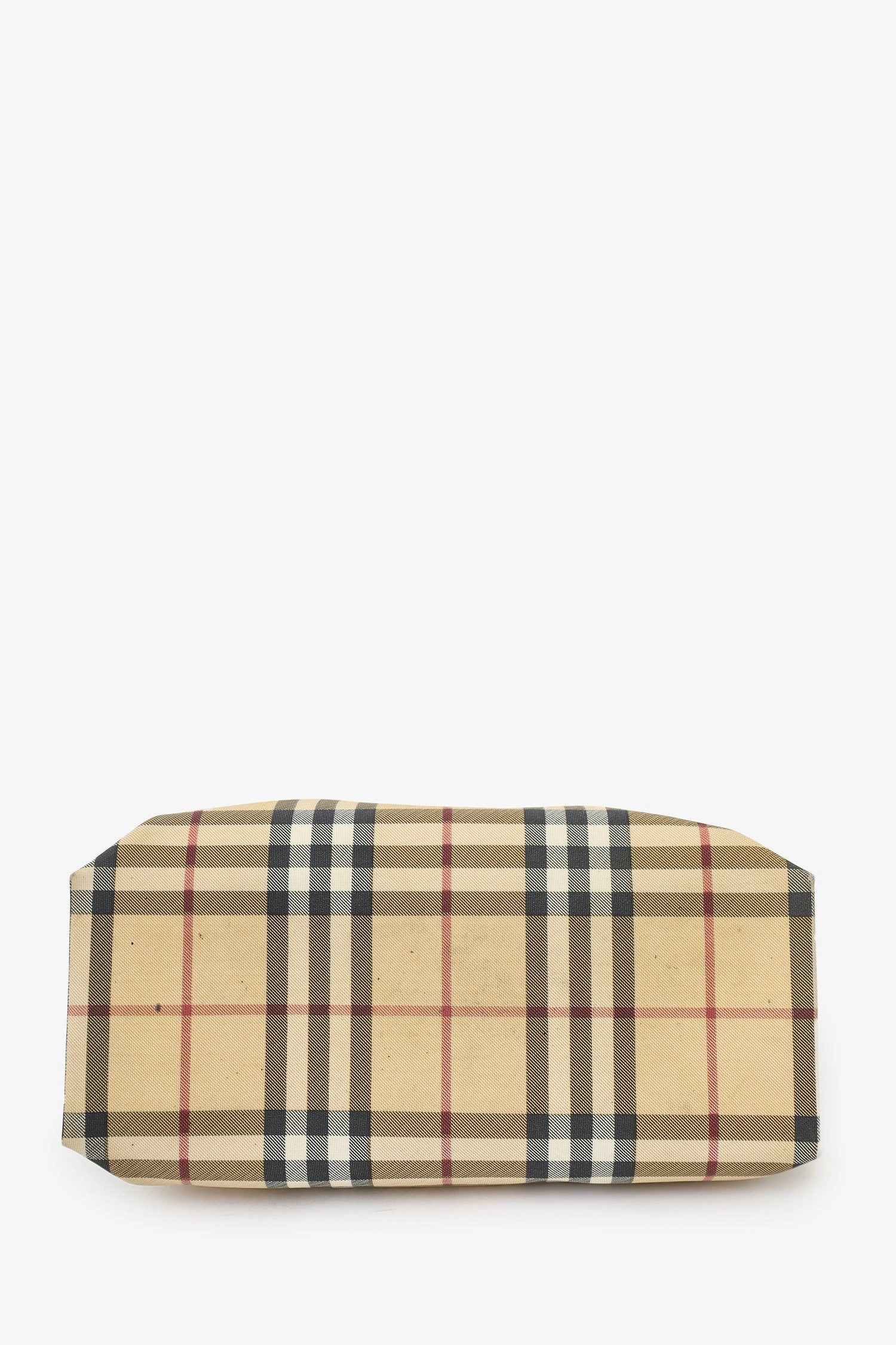 Burberry Beige Canvas Nova Check Tote (As Is)
