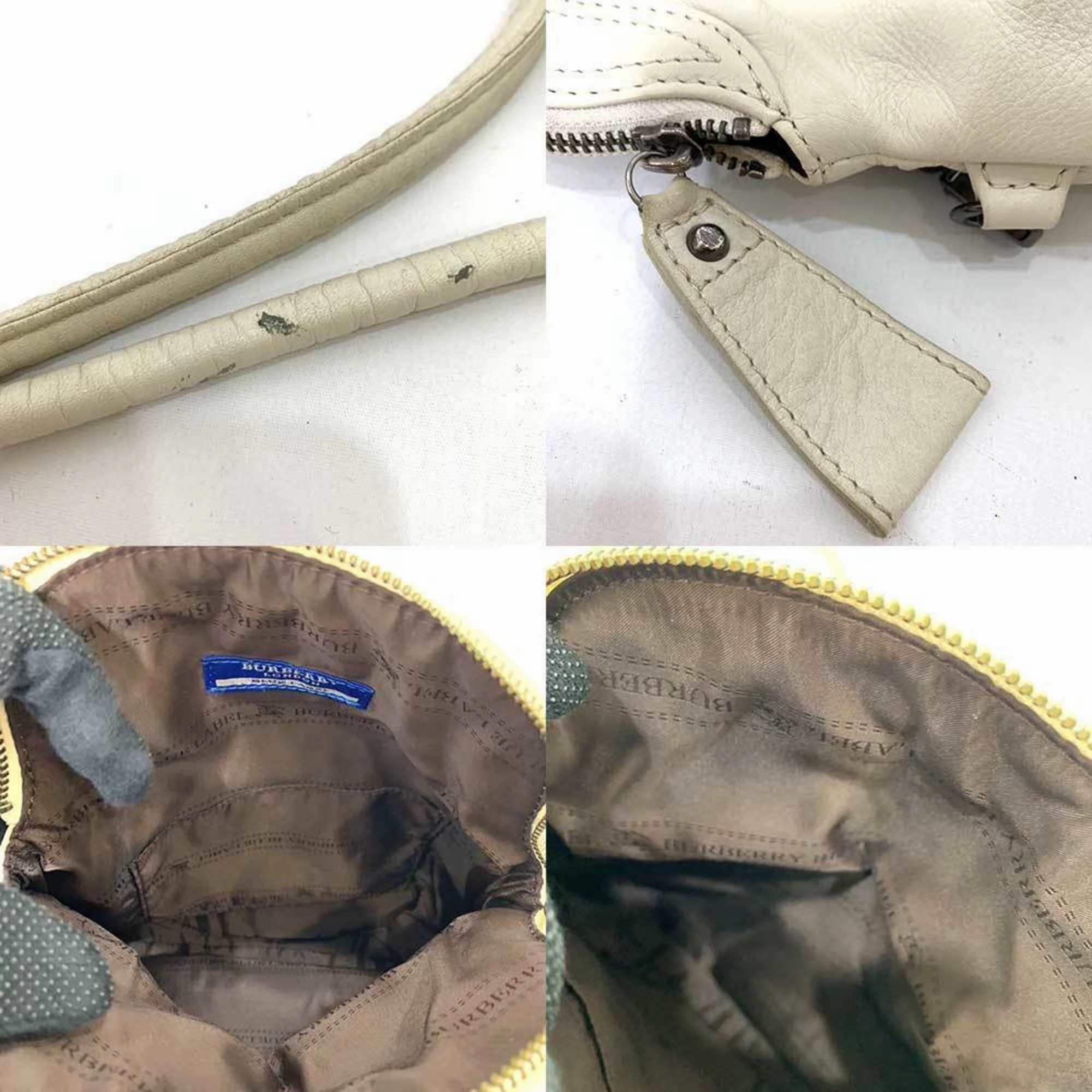 Burberry blue Label ivory  Leather Pochette Shoulder Bag (Pre-Owned)