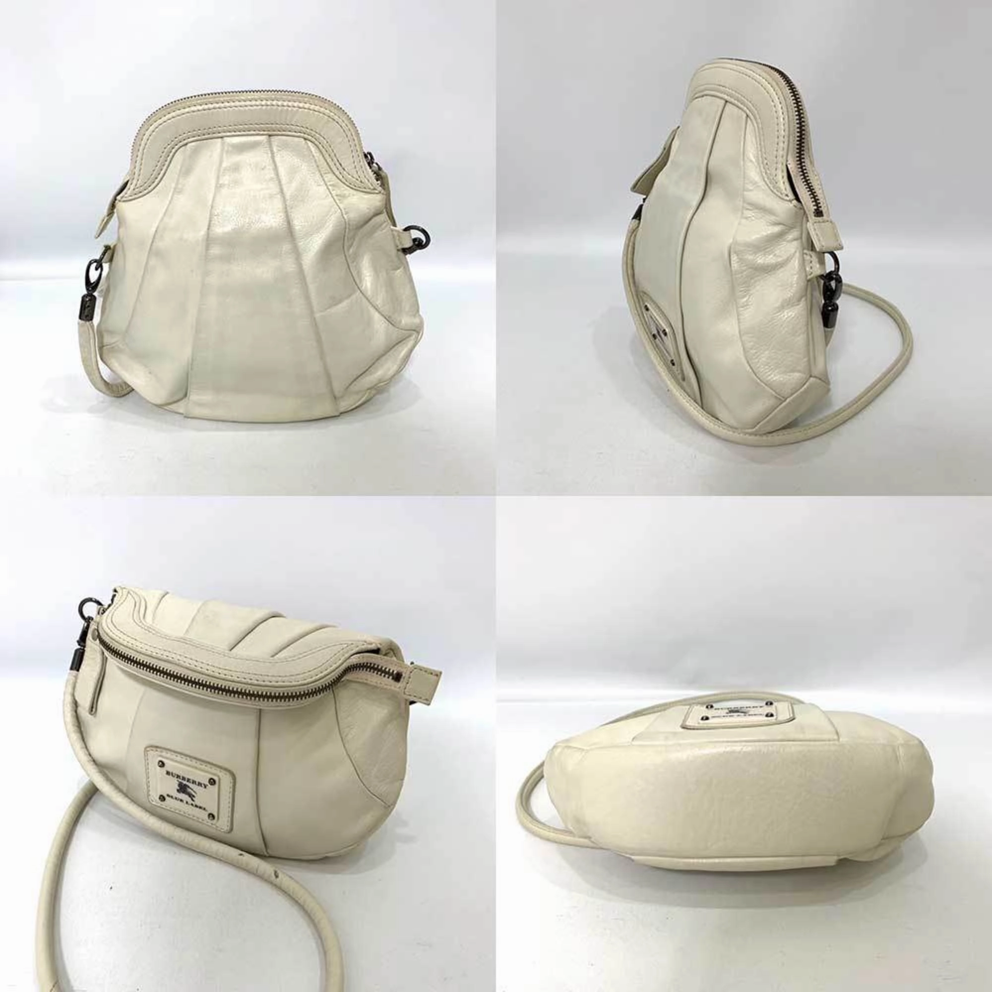 Burberry blue Label ivory  Leather Pochette Shoulder Bag (Pre-Owned)